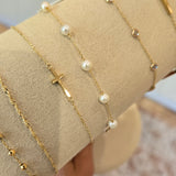 Pearl station bracelet | 14k gold