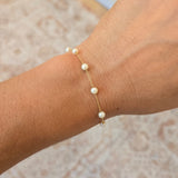 Pearl station bracelet | 14k gold
