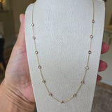 CZ Station Necklace | 10k Gold