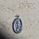 Mother Mary Sterling Silver Pendant - Oval