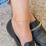 Box chain anklets | 10k gold