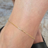 Figarro Chain Anklet | 10k Gold