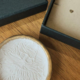 Gift Set - 10K Solid Yellow Gold Stud Earrings & Handmade Ceramic Jewelry Dish