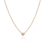 Diamond Solitaire Necklace | 14k Solid Gold