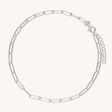Paperclip Anklet | Sterling Silver