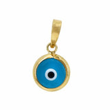Blue Glass Evil Eye Pendant | 14k Gold
