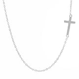 Sterling silver sideways cross