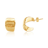 front and side profile hammered earrings