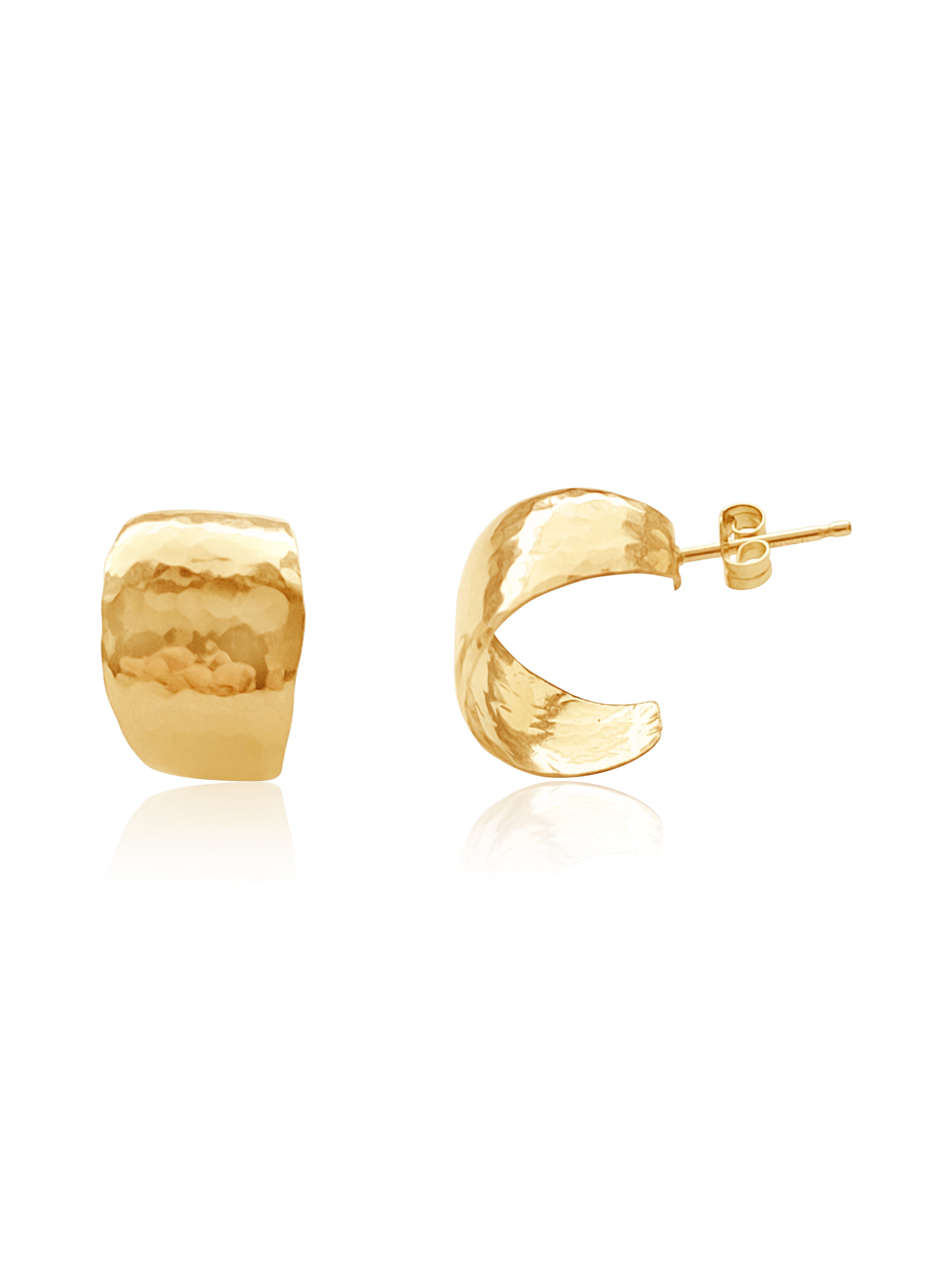 front and side profile hammered earrings