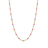 Enamel Station Necklace - Pink | 14k Solid Gold