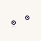 Evil Eye Enamel Studs | 10k Gold