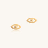 Simple Evil Eye Studs | 10k Gold