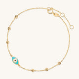 Evil Eye Studded Bracelet | 10k Gold