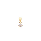 CZ Bezel Pendant | 10k Solid Gold