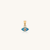 Enamel Evil Eye Necklace | 10k Gold