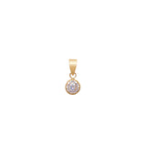 CZ Bezel Pendant | 10k Solid Gold