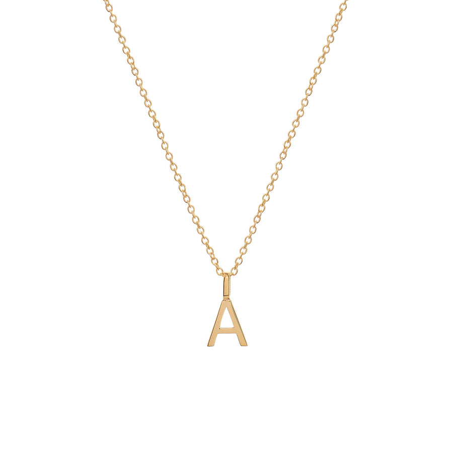 Block Initial Necklace | 10k Gold