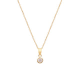 CZ Bezel Pendant | 10k Solid Gold