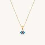 Enamel Evil Eye Necklace | 10k Gold