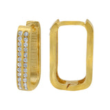 Mini 'U' Shaped CZ Hoops | 10k Gold
