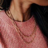 14k gold filled heavy paperclip chain