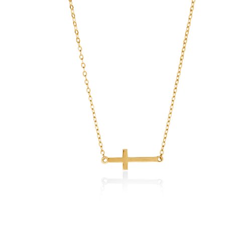 Sideways cross necklace | 10k Gold