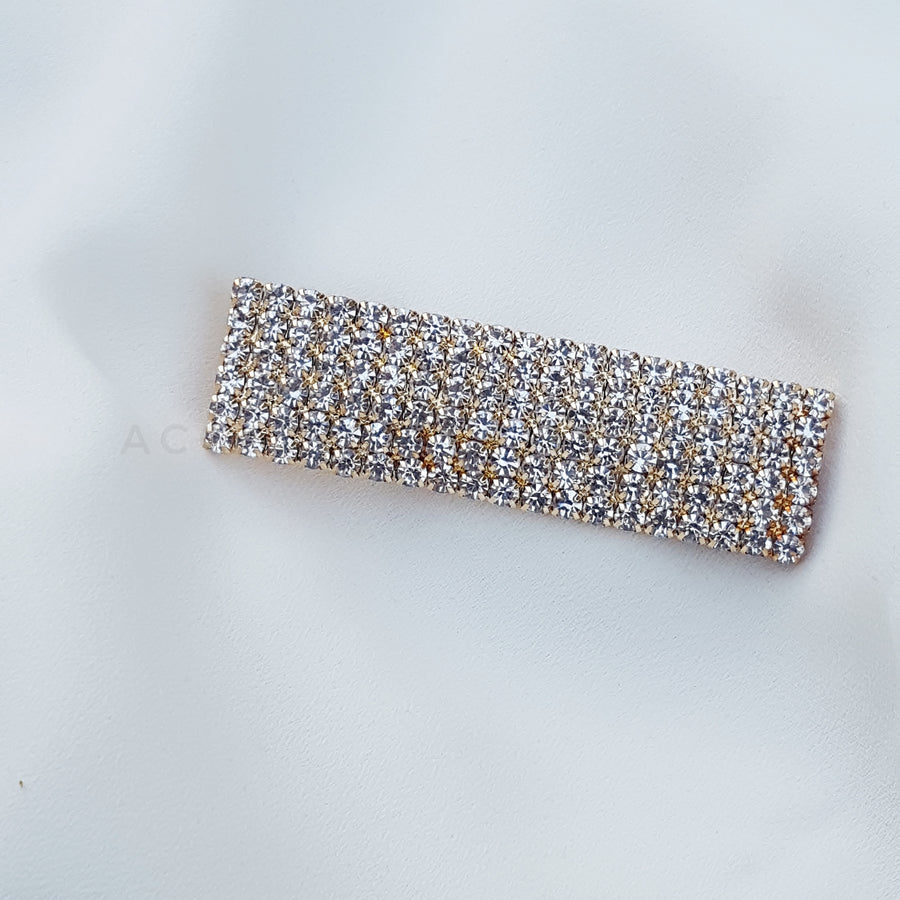 Rectangular luxe rhinestone hair clip