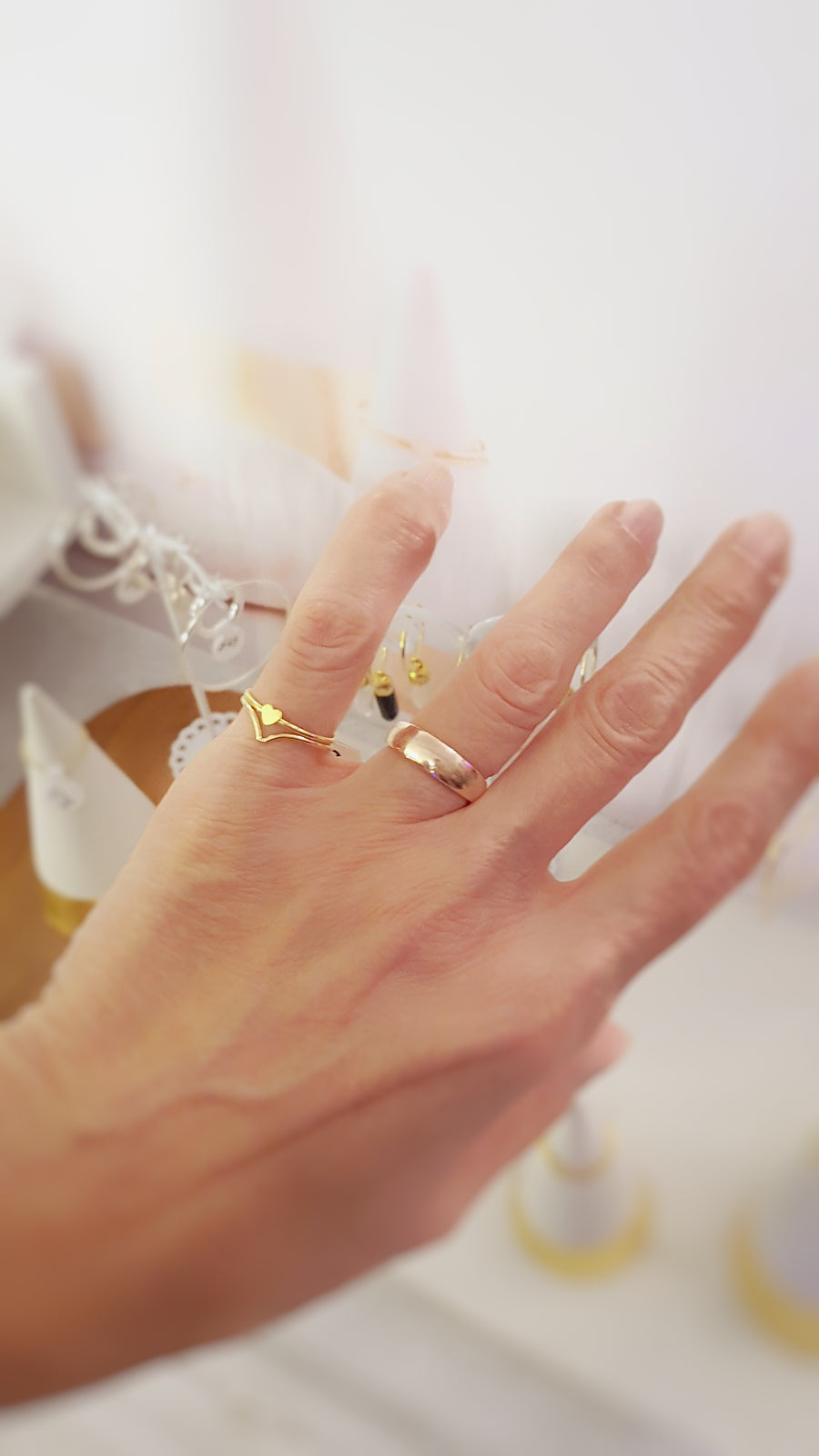 gold filled heart stacking ring