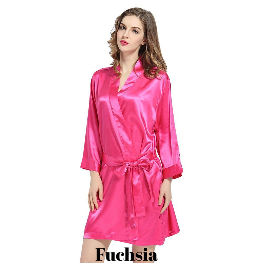 Fuchsia satin robe