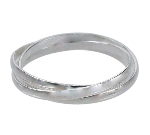 Sterling silver triple band roller ring