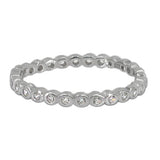 Delicate sterling silver and cubic zirconia band