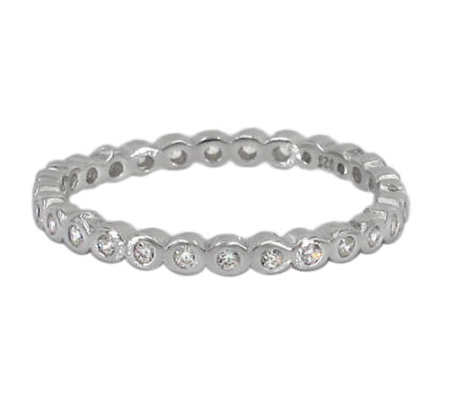 Delicate sterling silver and cubic zirconia band