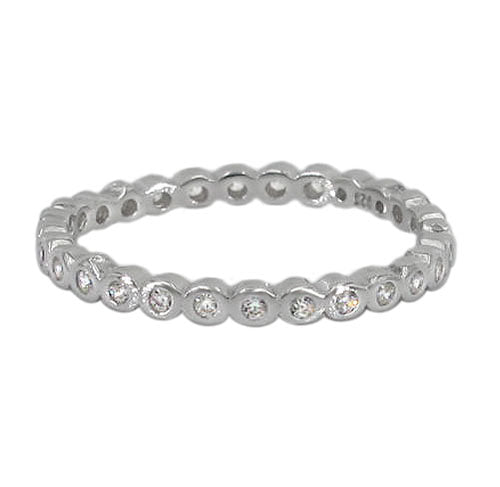 Delicate sterling silver and cubic zirconia band