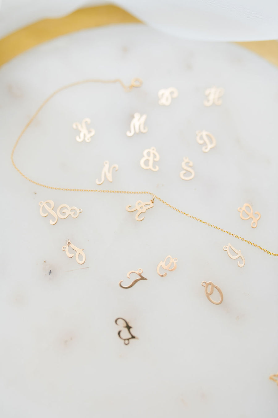 Initial necklace in cursive