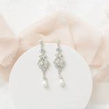 Vintage Style Bridal Drop Pearl Earrings