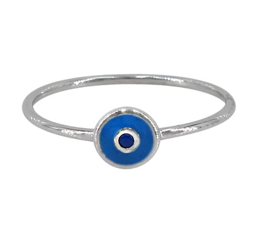sterling silver evil eye stacking ring