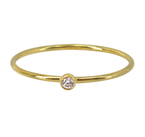 14k gold filled cubic zirconia stacking ring
