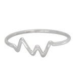 Sterling silver heartbeat stacking ring