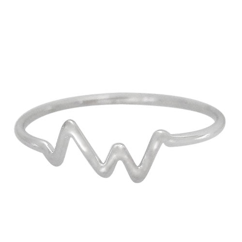 Sterling silver heartbeat stacking ring