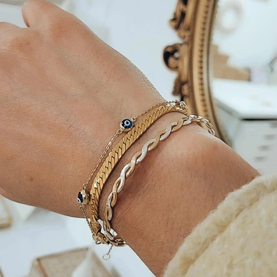 Evil eye pull chain bracelet deals