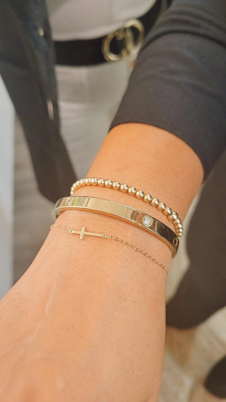 Sizeways Cross Bracelet | 10k Gold