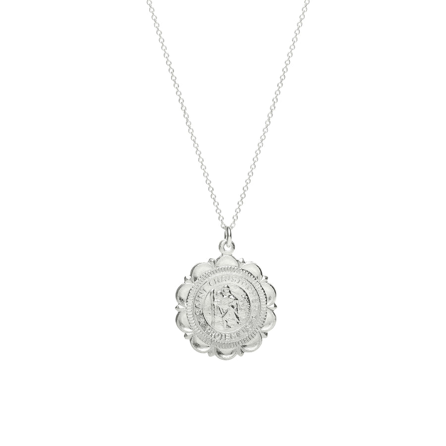 St Christopher medallion necklace