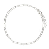 Paperclip Anklet | Sterling Silver