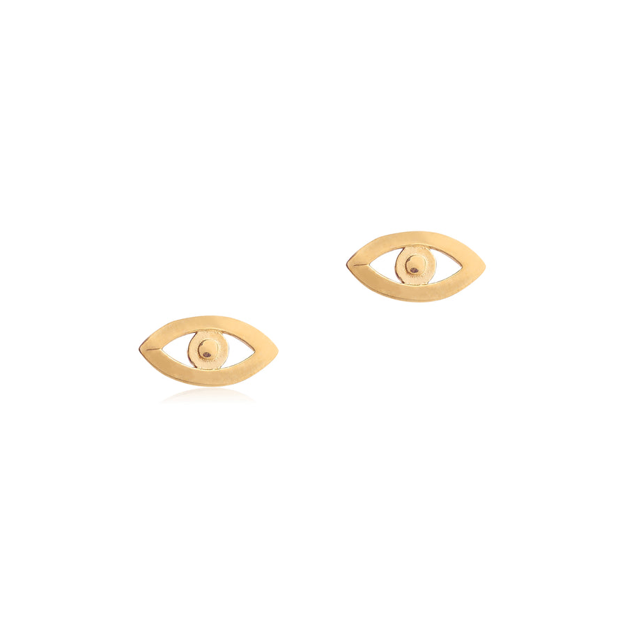 Simple Evil Eye Studs | 10k Gold