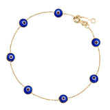 Classic Blue Evil Eye Bracelet | 10k Gold