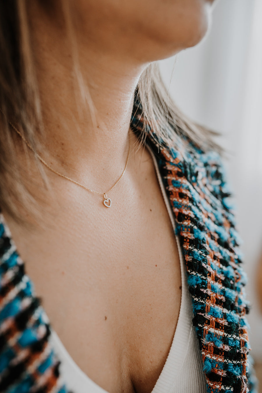 Diamond Heart Necklace | 14k Gold
